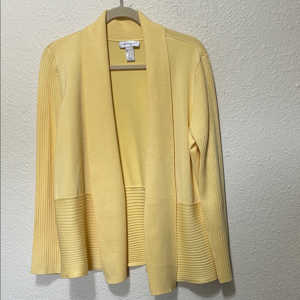 Christopher & Banks Women's Yellow Open Front Sweater. Good Condition. size XL.